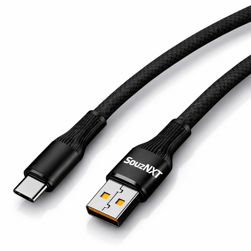 SouzNXT 120W Fast Charging USB to Type-C Cable | Super Speed Data Transfer | Durable Braided Cable | 1.2 Meter | Universal Compatibility